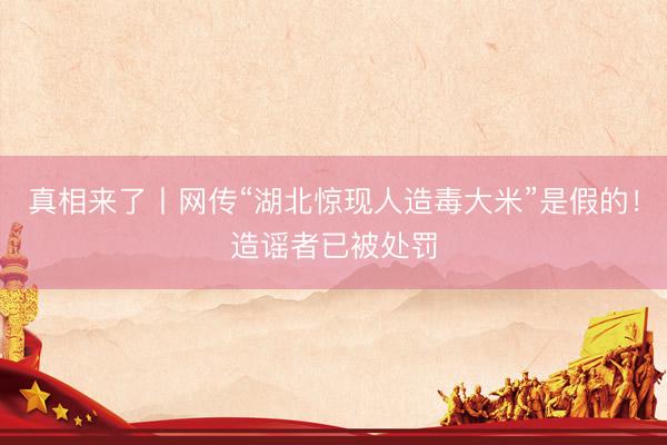 真相来了丨网传“湖北惊现人造毒大米”是假的！造谣者已被处罚