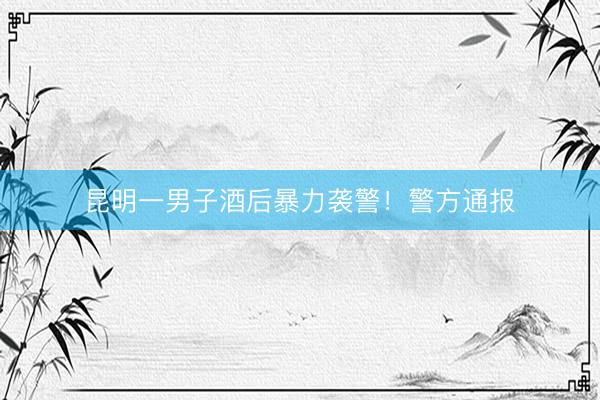 昆明一男子酒后暴力袭警！警方通报