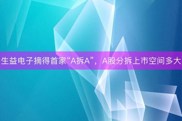 生益电子摘得首家“A拆A”，A股分拆上市空间多大