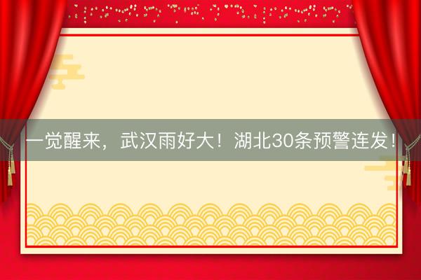 一觉醒来，武汉雨好大！湖北30条预警连发！