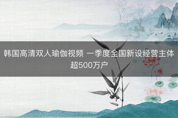 韩国高清双人瑜伽视频 一季度全国新设经营主体超500万户