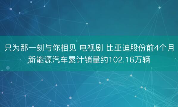只为那一刻与你相见 电视剧 比亚迪股份前4个月新能源汽车累计销量约102.16万辆