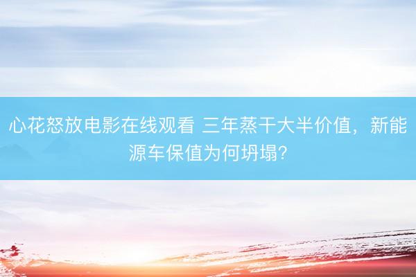 心花怒放电影在线观看 三年蒸干大半价值，新能源车保值为何坍塌？