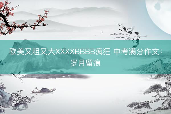 欧美又粗又大XXXXBBBB疯狂 中考满分作文：岁月留痕