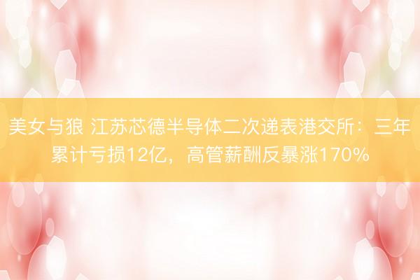 美女与狼 江苏芯德半导体二次递表港交所：三年累计亏损12亿，高管薪酬反暴涨170%