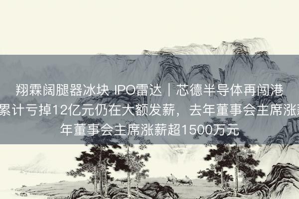 翔霖阔腿器冰块 IPO雷达｜芯德半导体再闯港交所，近三年累计亏掉12亿元仍在大额发薪，去年董事会主席涨薪超1500万元