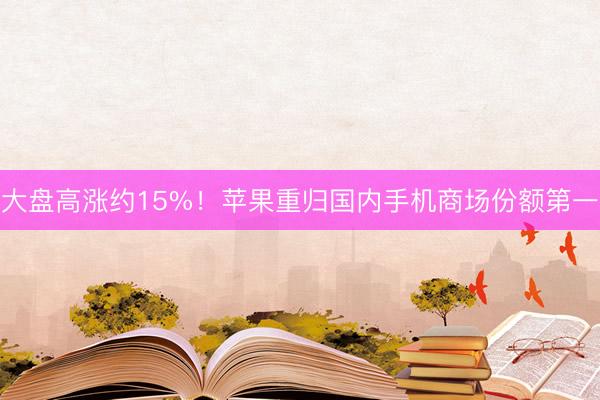 大盘高涨约15%！苹果重归国内手机商场份额第一