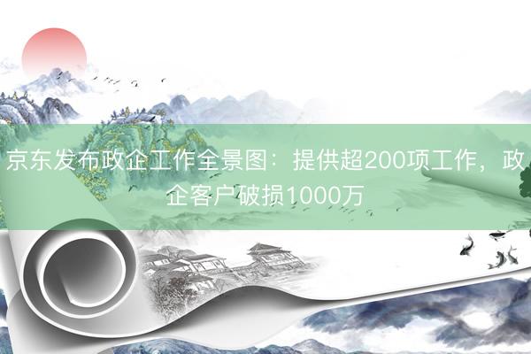京东发布政企工作全景图：提供超200项工作，政企客户破损1000万