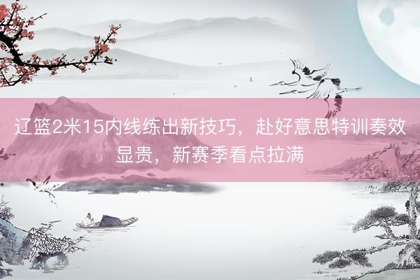 辽篮2米15内线练出新技巧，赴好意思特训奏效显贵，新赛季看点拉满